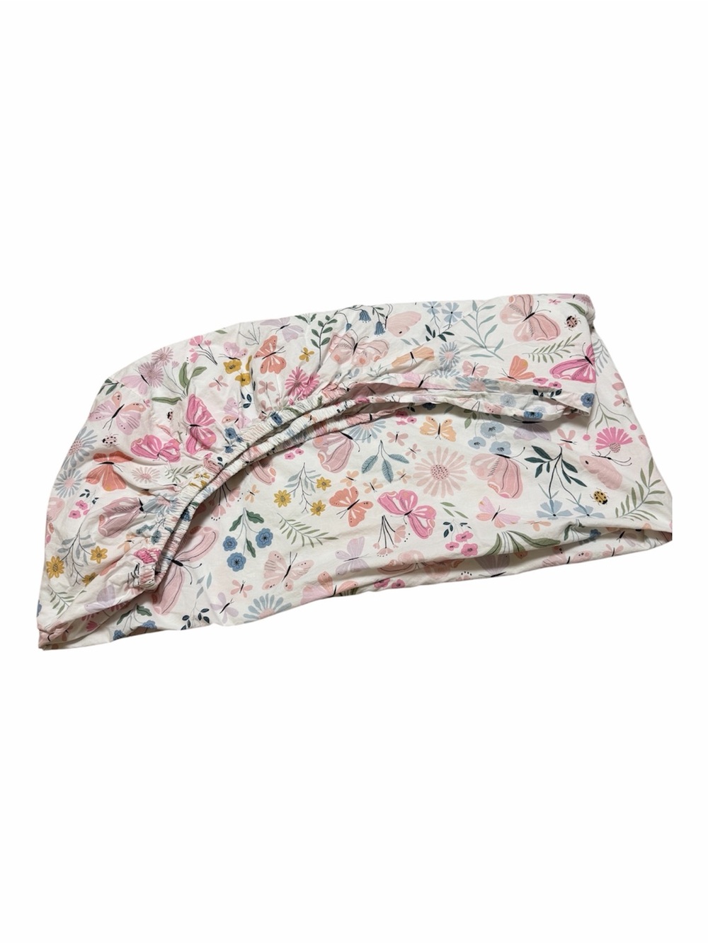Pottery Barn Kids Butterfly Damask Blush Organic Cotton Crib Fitted Sheet PBK